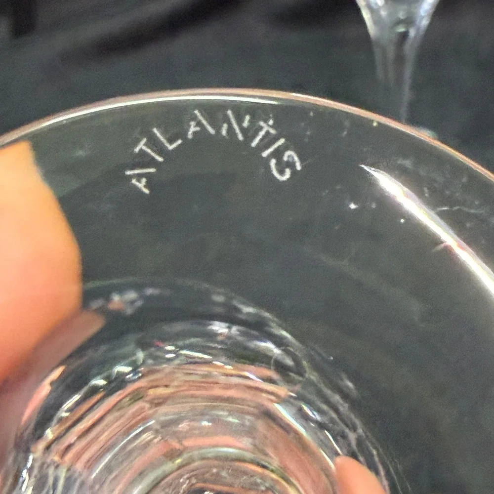 Atlantis Crystal Chartres Wine Glasses Set of 3 Cut Lead Crystal Portugal 6.75in